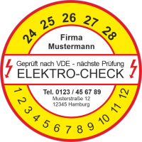 P0082 Prüfplakette Elektro Check VDE Etikett 