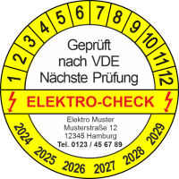 P0110 Prüfplakette Elektro check vde Firma 