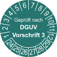 P0124 Prüfplakette Geprüft nach DGUV Vorschrift 3 
