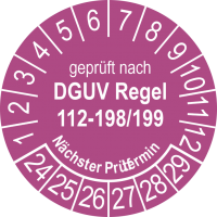 P0129 Prüfplakette geprüft nach DGUV Regel 112-198 199 Nächster Prüftermin 